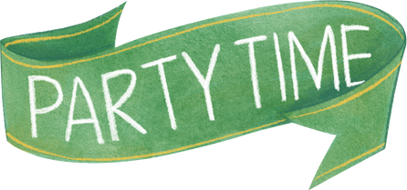 Stylized Watercolor Circus Party Time Banner